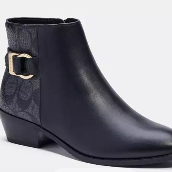 BRAND NEW COACH Dany leather ANKLE BOOTS black size 8 - Picture 9 of 9